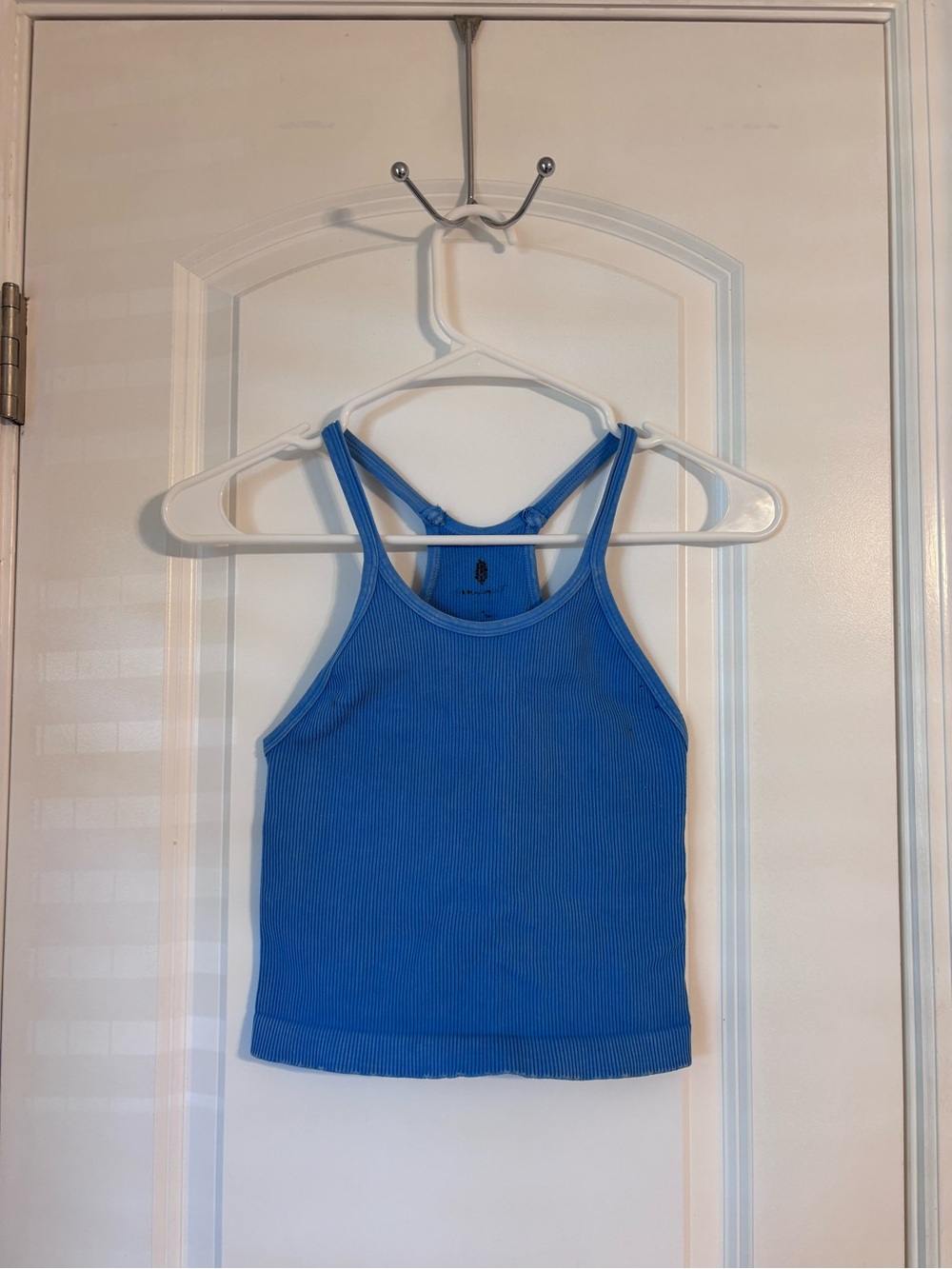 Free People Blue Ribbed Racerback Tank Top - Women